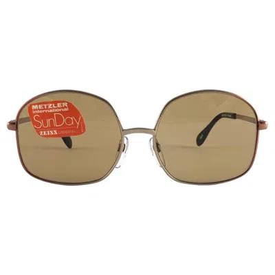Pre-owned Zeiss New Vintage Metzler  Sunday 1855 Rounded Sunglasses West Germany 80's In Brown