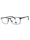 Zeiss Premium Titanium Rectangular Eyeglasses For Men In Black