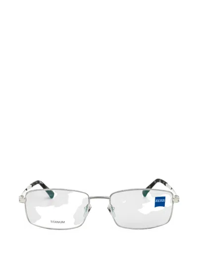 Zeiss Rectangle-frame Titanium Glasses In 실버 톤