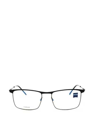 Zeiss Rectangle-frame Titanium Glasses In Black