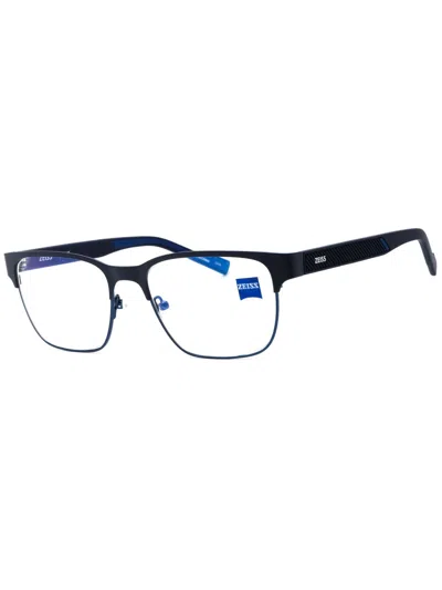 Zeiss Rectangular Metal Eyeglasses With Demo Lens - Size 56 In Blue