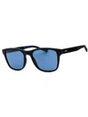 Zeiss Sleek Rectangular Polarized Sunglasses For Men In Black