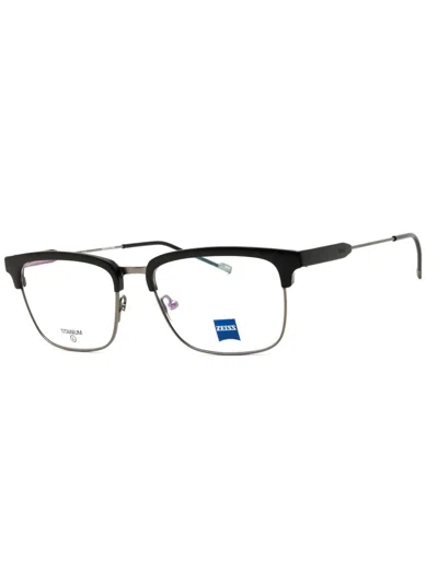 Zeiss Sleek Titanium Rectangular Eyeglasses For Men In Black