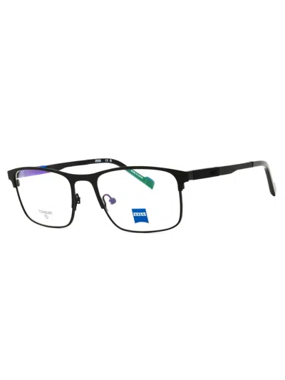Zeiss Sophisticated Rectangular Titanium Eyeglasses For Men In Black