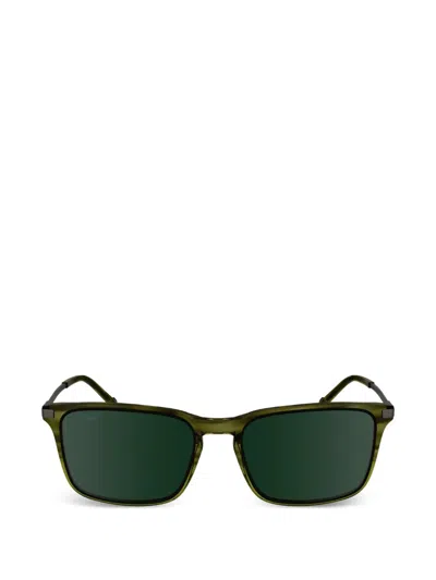 Zeiss Striped Rectangle-frame Sunglasses In Green