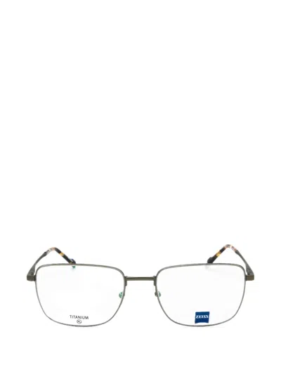 Zeiss Titanium Rectangle-frame Glasses In Grey