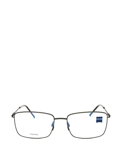 Zeiss Titanium Rectangle-frame Glasses In Gray