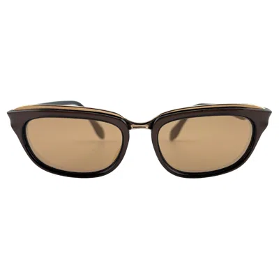 Pre-owned Zeiss Vintage Metzler Midcentury Toffee & Gold Cat Eye Sunglasses Germany 1960's In Brown