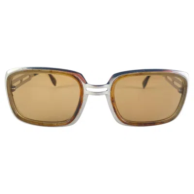 Pre-owned Zeiss Vintage Metzler Silver Frame Sunglasses Made In Germany 1970's In Brown