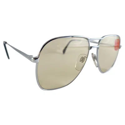 Pre-owned Zeiss Vintage Metzler Silver Oversized Frame Sunglasses Made In Germany 1970's In Sand