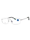 Zeiss Zs44 Titanium Rectangular Men's Eyeglasses In Silver