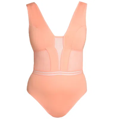 Zelf Intimates Women's Aura Soft Peach Bodysuit In Orange