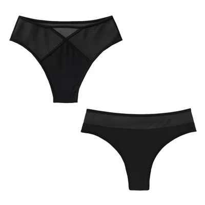 Zelf Intimates Women's High Waist & Bikini Panties Set – The Black Edit