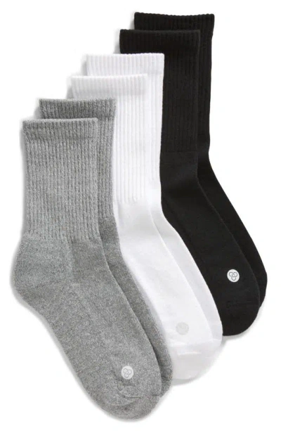 Zella 3-pack Crew Socks In White Multi