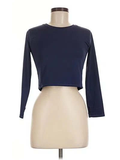 Pre-owned Zella 3/4 Sleeve T-shirt In Blue