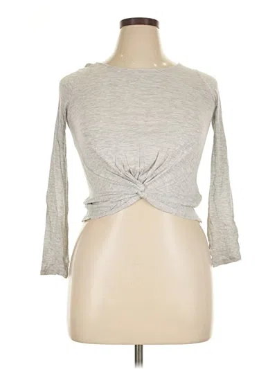 Pre-owned Zella 3/4 Sleeve T-shirt In Gray