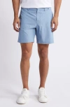 ZELLA ZELLA 7-INCH FLAT FRONT STRETCH CHAMBRAY SHORTS