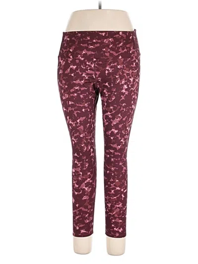 Pre-owned Zella Active Pants In Burgundy