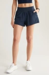 Zella All Sport High Waist Shorts In Navy Sapphire