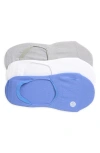 Zella Assorted 3-pack No-show Sneaker Socks In Blue Azurine