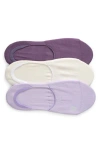 Zella Assorted 3-pack No-show Sneaker Socks In Purple Montana