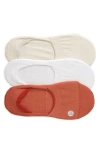 Zella Assorted 3-pack No-show Sneaker Socks In Rust Redwood