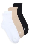 Zella Assorted 3-pack Half Crew Socks In Brown