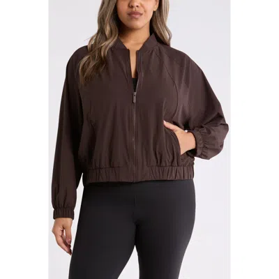 Zella Atlas Bomber Jacket In Brown