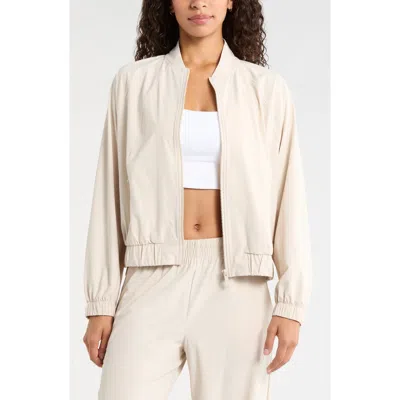 Zella Atlas Bomber Jacket In Grey Moonbeam