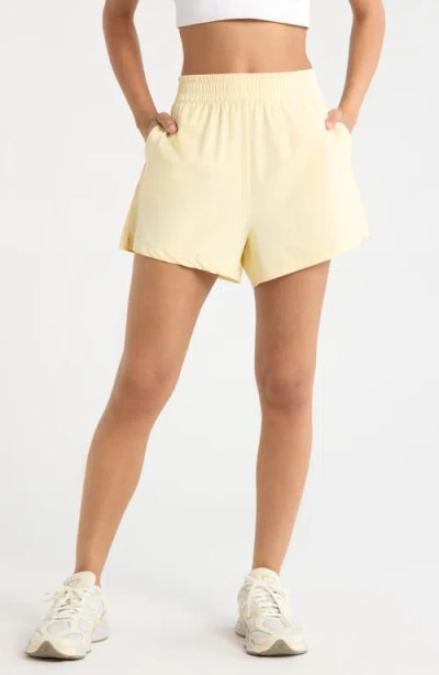 Zella Atlas High Waist Daily Shorts In Yellow