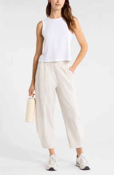Zella Atlas High Waist Utility Adjustable Ankle Pants In White