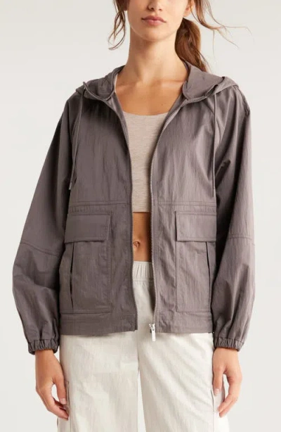 Zella Boundless Hooded Jacket In Grey Kitten