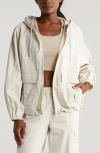 Zella Boundless Hooded Jacket In Grey Moonbeam