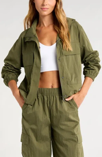 Zella Boundless Utility Jacket In Olive Night