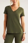 Zella Breathe Active T-shirt In Olive Night