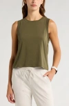 Zella Breathe Active Tank In Olive Night