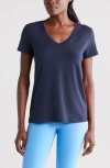 Zella Breathe Active Tee In Navy Sapphire