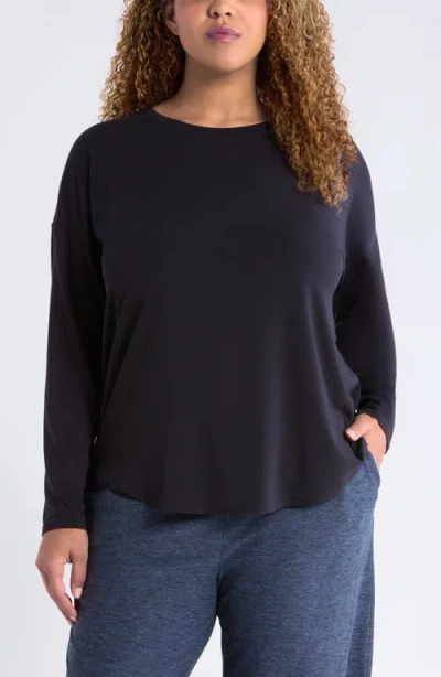 Zella Breathe Long Sleeve Performance T-shirt In Blue