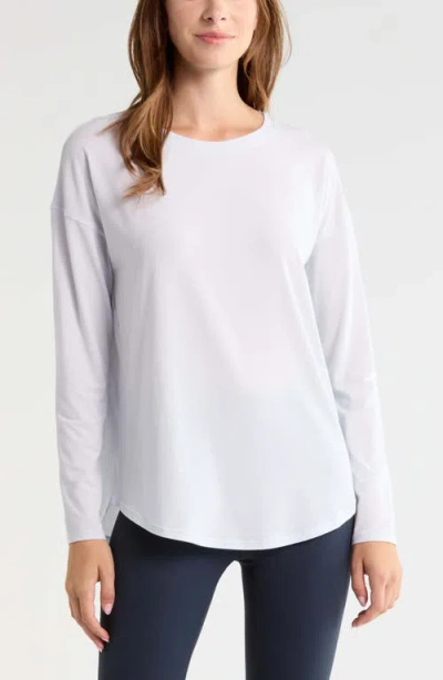 Zella Breathe Long Sleeve Performance T-shirt In Purple