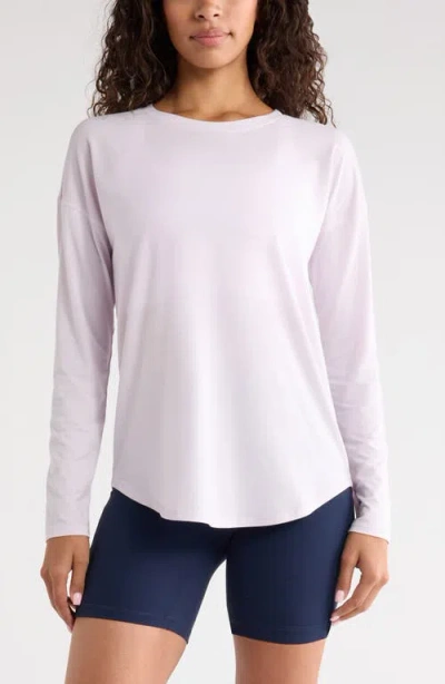 Zella Breathe Long Sleeve Performance T-shirt In White