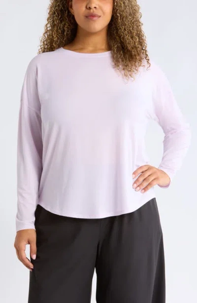 Zella Breathe Long Sleeve Performance T-shirt In Purple