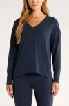 Zella Breathe Long Sleeve T-shirt In Blue