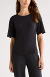 Zella Breathe Ruched Performance T-shirt In Black