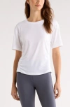 Zella Breathe Ruched Performance T-shirt In White