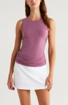 Zella Breathe Ruched Tank In Pink