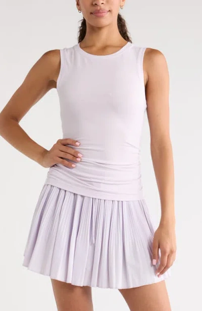 Zella Breathe Ruched Tank In Purple