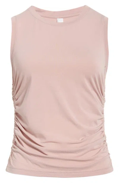 Zella Breathe Ruched Tank In Pink