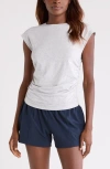 Zella Breezy Ruched Top In White