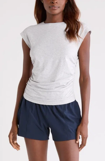 Zella Breezy Ruched Top In White