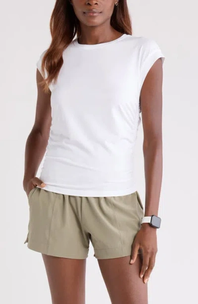 Zella Breezy Ruched Top In White